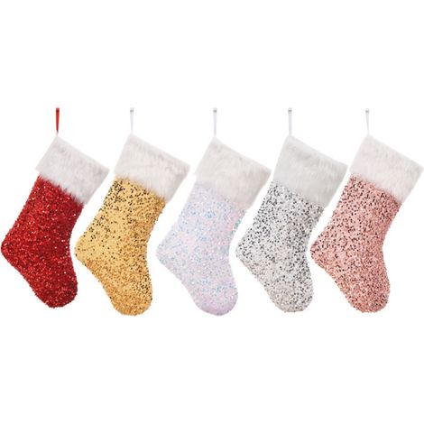 Paillettenbesetzte Plüsch-Weihnachtsstrümpfe mit Kordelzug, tragbare Weihnachtsgeschenktüten, Baum- und Kamindekorationen für die Weihnachtszeit