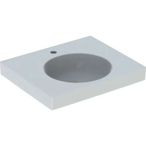 Geberit Preciosa II Lavabo con ripiano, 60x50cm, foro centrale, senza troppopieno, Bianco (1/2)