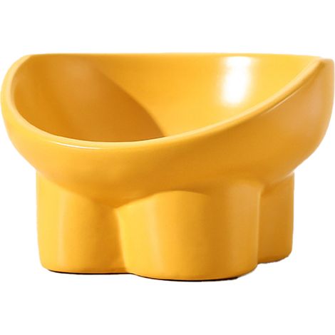 Gamelle en céramique pour chat, ouverture oblique, pied haut, protection des cervicales, gamelle anti-basculement. (1/4)
