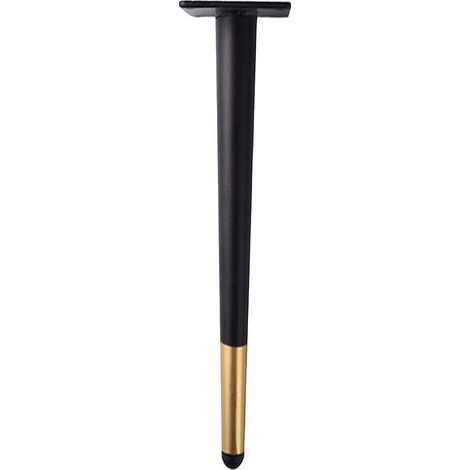 Pied de meuble, 25 cm, noir et doré, en métal, pour canapé, meuble TV ou autre meuble. (1/5)