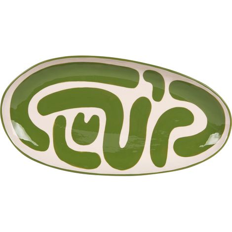 Table Passion - Plat ovale Lulli vert 41x21 cm (1/2)