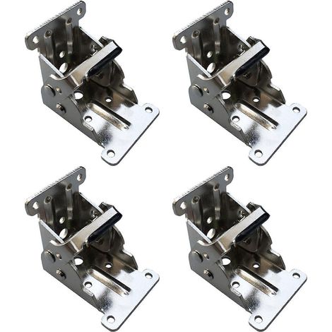 Support de pied de table pliable à 4-90 degrés avec charnières autobloquantes, support d'extension, accessoires pour pieds de meubles, argent. (1/5)