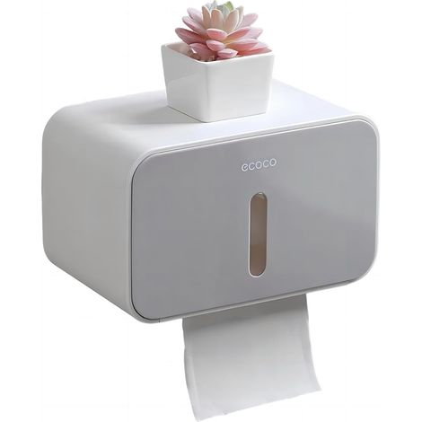 Porte-papier toilette étanche pour salle de bain - Boîte à mouchoirs autocollante, support de rangement pour papier toilette de douche (1/5)