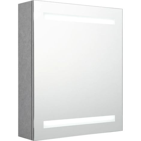Maison Exclusive - LED-Bad-Spiegelschrank Betongrau 50x14x60 cm
