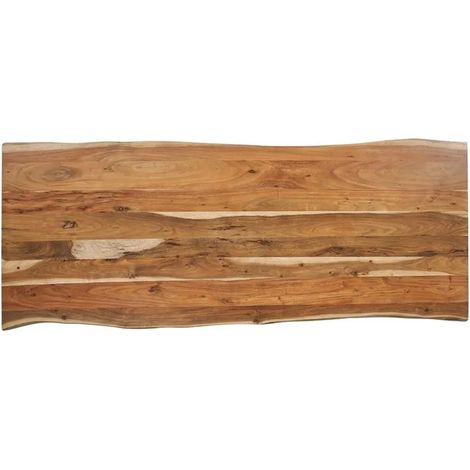 Plateau de table de repas 220 x 100 cm en bois d'acacia massif – Bords naturels et veinage unique – Élégance pour salle à manger – Meubletmoi (1/5)