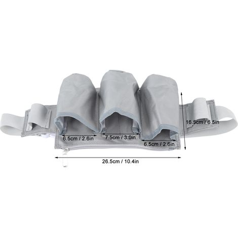 Ceinture de Jardinage 6 Poches Imperméable en Tissu Oxford, Poche à Outils Réglable pour Camping et Extérieur, Couleur Gris (1/5)