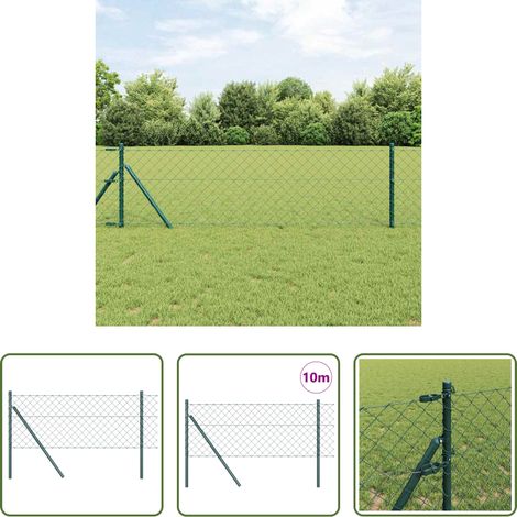 Poteaux de clôture - Poteau de clôture. Vert 10 x 0,8 m (maillage 60 x 60 mm) (1/5)
