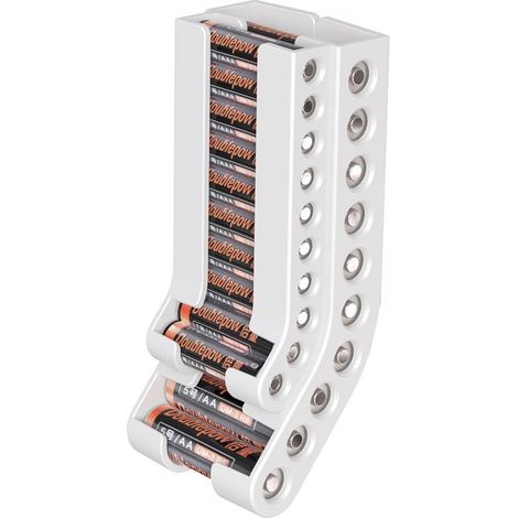 Boîte de rangement pour piles - Organisateur de piles - Convient pour 10 piles AAA et 10 piles AA