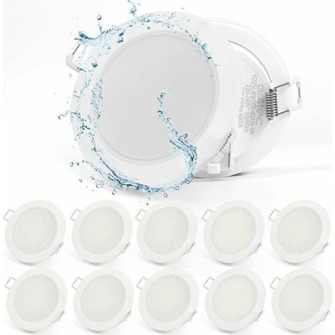 AMXCNOY Einbaustrahler für Wand und Decke, extraflache LED-Einbaustrahler, 220 V, 10 x 5 W, 400 lm, 4000 K Neutralweiß, ultradünne 35-mm-Einbaustrahler, Ausschnitt 68–80 mm, für Wohnzimmer, Schlafzimm (1/4)