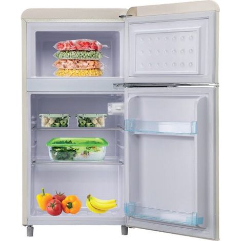 DCG – Réfrigérateur combiné 300L MF100CCDP – Dégivrage automatique – Thermostat réglable – Classe énergétique A+ – Pose libre – Crème