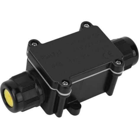 Boite Etanche Electrique Exterieur IP68, 2 Voies Boite de Jonction Etanche,Boîtier de Raccordement Connecteur de Câble Boite de Derivation pour Câble Ø 4 mm à 15mm,Noir