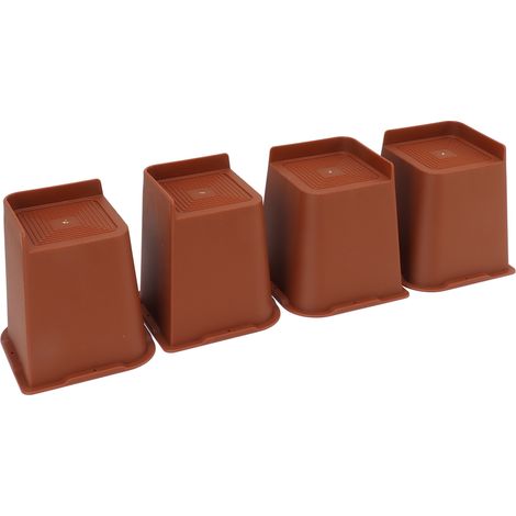 Lot de 4 rehausseurs de lit et de chaise robustes en forme de L, antidérapants, de 15 cm, pour chambre à coucher (1/5)