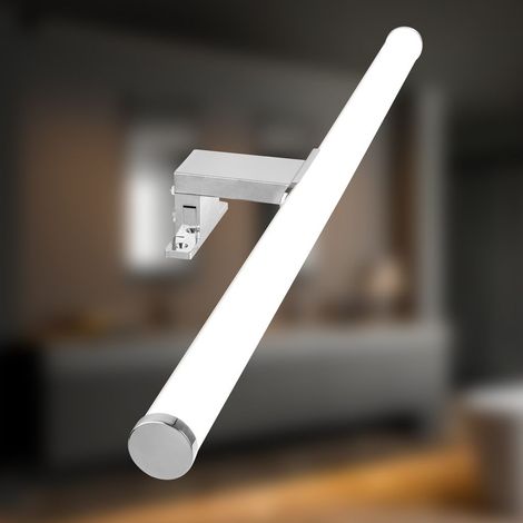 Briloner Applique Miroir LED IP44 60x5x10 cm 9W 1000lm 4000K Blanc Neutre Fixation Par Pince Chrome - Lampe De Salle De Bain Éclairage Miroir (1/5)