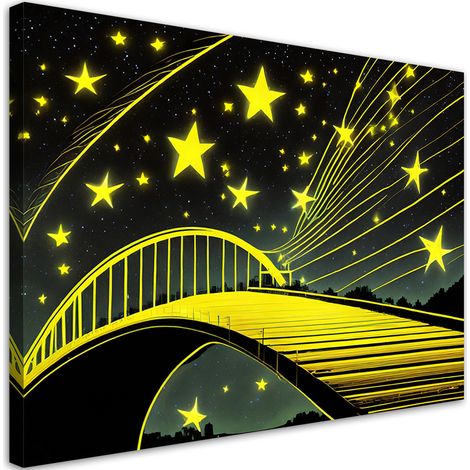 Tableau déco Pont étoilé Abstrait Néon 90x60 (1/5)