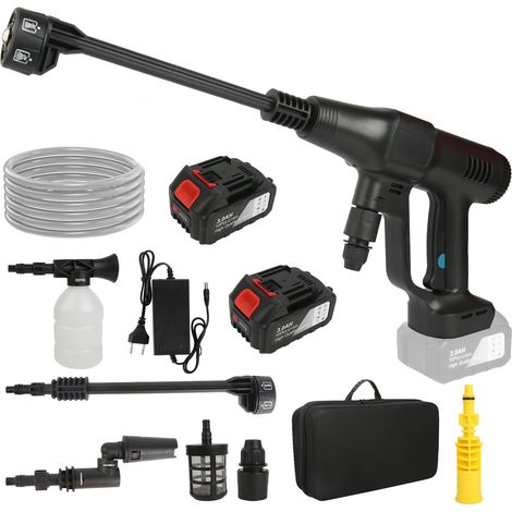 Nettoyeur haute pression sans fil 18V 3500W avec 2 batterie 15 000mAh — moteur brushless, 6-en-1, tuyau 5M, 4,1L/min, pression max 200BAR — pour voiture et extérieur