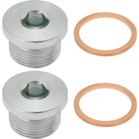 2X Bouchon de vidange d'huile de Voiture M22x1.5mm Bouchon de vidange de Carter vis avec Bague d'étanchéité Compatible avec Ducato (1994-2023) 2.3 2.5 2.8 3.0 Moteurs, 220133S (1/5)