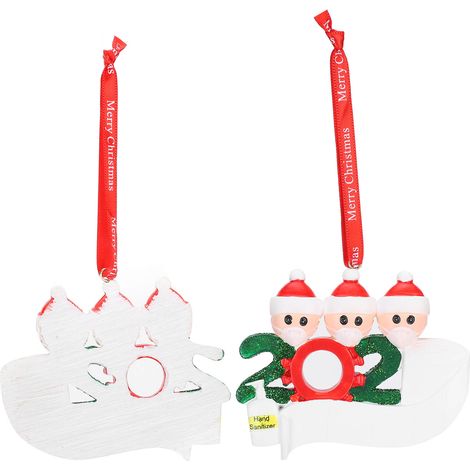 Décorations et ornements de Noël personnalisés pour les familles (2 pièces) - Noël 2020 (1/5)