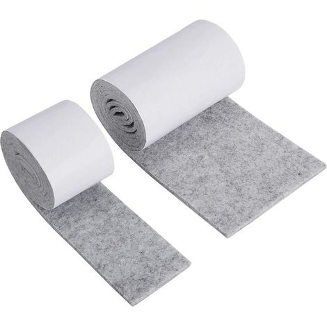 2 rouleaux patins en feutre pour meubles, 100 pièces 10 cm + 100 pièces 5 cm, antidérapants, découpables, pour parquet et sols durs (1/5)