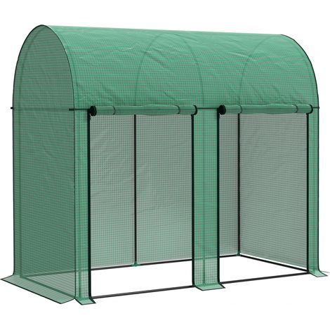 Serra da Giardino 200x100x178 cm 2 Porte Avvolgibili Copertura in PE 140g/m² Anti-UV Verde (1/5)