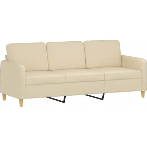 Canapé à 3 places,Sofa pour Salon,Banquette Crème 180 cm Tissu CFW833303 (1/5)