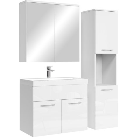 Mobile da bagno Montreal 60cm Bianco - armadio mobiletto armadietto a specchio