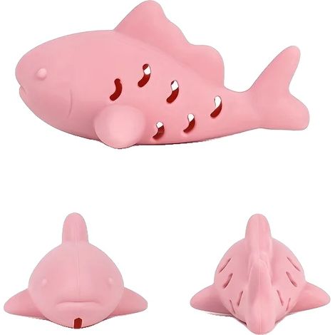 Jouet à mâcher interactif, design en silicone durable, captivant pour les petits animaux, rose 1pc (1/2)