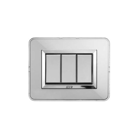 Placca Ave Personal Sistema 44 tecnopolimero 3 moduli alluminio naturale 44P03ALS