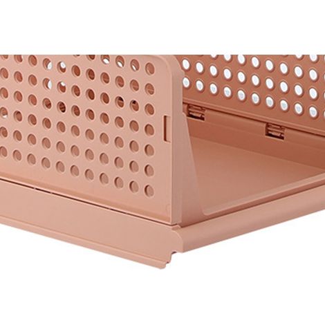 Herausnehmbarer Aufbewahrungskorb aus Kunststoff: Große Schubladenbox mit Öffnung für Kleiderschrank, Aufbewahrungsbox für Schlaf- und Wohnzimmer in Rosa – Maße: 33 x 43 x 18,5 cm (1/4)