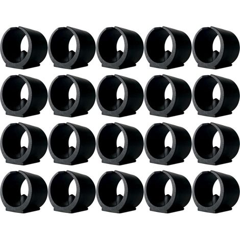 20x Embout de Chaise Noir Tube Rond avec Ergot à Clipser Patin Forme U Guide Pied Meuble Plot, 22mm (1/4)