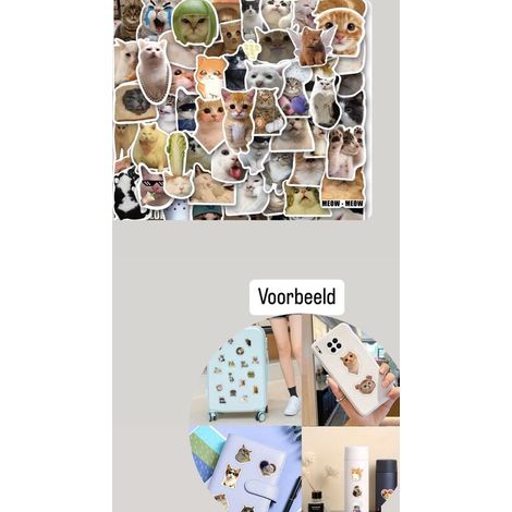 Lot de 40 autocollants chats humoristiques - Pour ordinateur portable, cahier - Stickers animaux - Pour enfants et adultes (1/4)