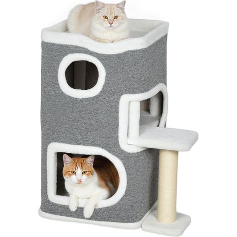 75 cm Cat Tree, Cat Tower Condo for Indoor Cats with Scratching Post, Jumping Platform, Grey (1/5)