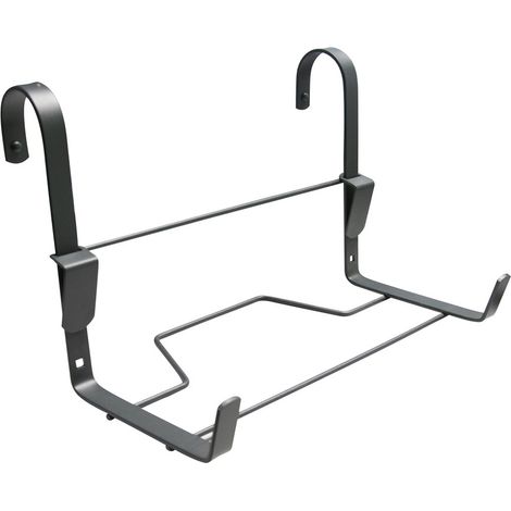 Support jardinière crochet fer plat anthracite 35x14 cm (1/3)