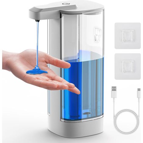 Automatischer Flüssigseifenspender, 500 ml berührungsloser Handseifenspender, 4-stufig einstellbar mit Infrarotsensor, wasserdichter elektrischer Seifenspender zur Wandmontage