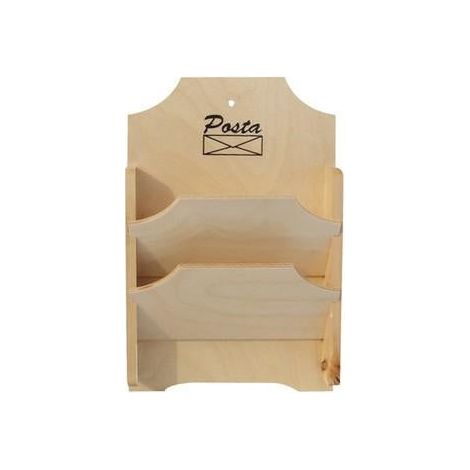 Porta posta legno chiaro, 22x6x35 cm (kit da 5)