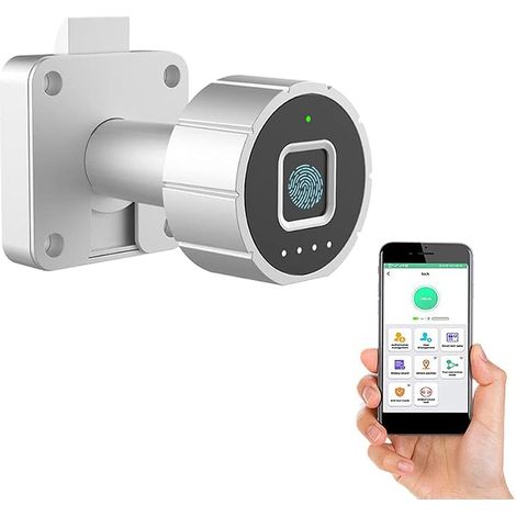 Phone App Fingerprint Drawer Lock/Fingerprint/Remote Unlock, 32MM Cabinet Lock, Biometric Furniture Lock for Home Office (1/5)