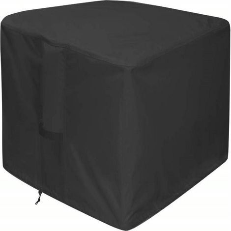 Fireplace cover - Waterproof and durable 420D square fire pit table cover for patio - Black (square - 82 x 82 x 61 cm) (1/4)