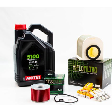 Kit Révision Filtres Bougies pour YAMAHA XJR 1300 de 1999 à 2001 - MOTUL 5100 10W40 4L