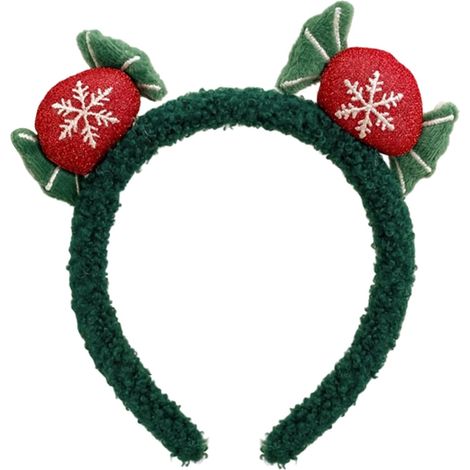 Fasce per capelli natalizie da donna Fascia per capelli in peluche, accessorio per capelli, fascia natalizia, idee regalo per le festività invernali, compleanni, eventi di Capodanno (1/5)