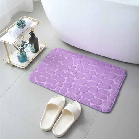 Tapis D'Entrée - Tapis De Bain - Microfibre Éponge - Semelle Antidérapante En Caoutchouc - 40 x 60 cm