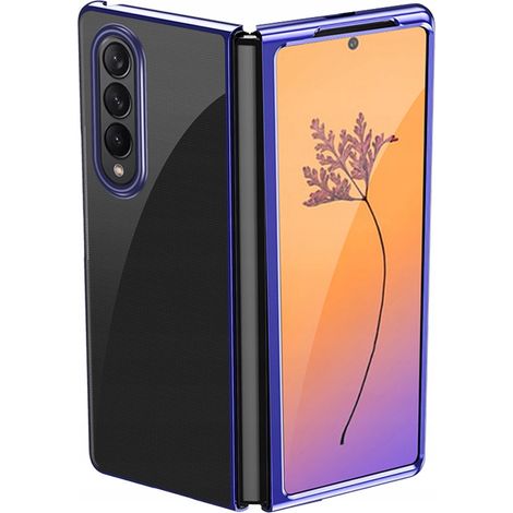 Custodia placcata per Samsung Galaxy Z Fold 4 con cornice metallica blu (1/5)