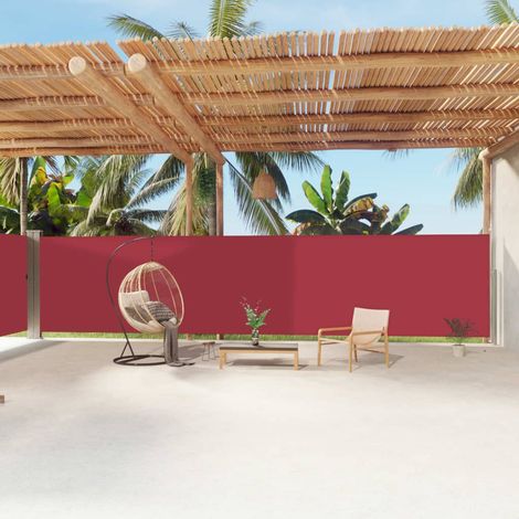 Auvent latéral Store Banne Solaire abri Marquise Brise-soleil rétractable Rouge 180x1200 cm LKOWF33387 (1/5)