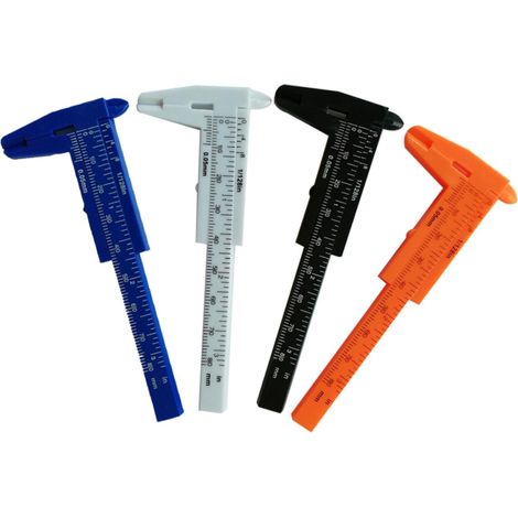 Mini pied à coulisse, en plastique noir, 80 mm, pour la mesure (1/5)