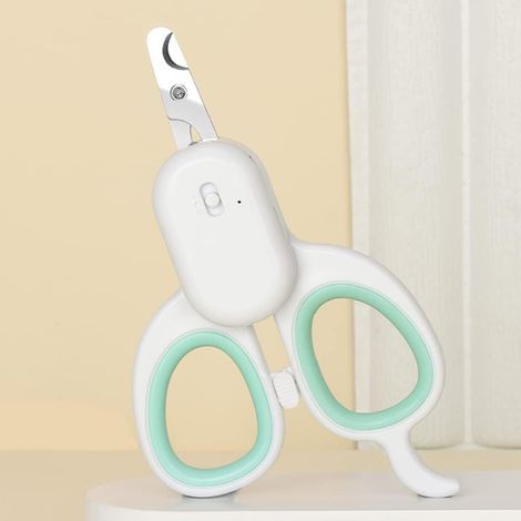 Cat Nail Clippers, Multifunctional Professional Nail Clippers for Puppies & Small Animals, Stainless Steel Scissors, Equipped with a High Brightness LED Light and a UV Light (Green) (1/5)