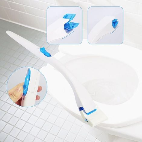 Brosse de Toilette Jetable, Set de Brosses de Toilette Jetables, Brosse WC avec Têtes de Rechange, Brosse de Toilette jetable tête de détergent concentré remplaçable pour Salle de Bain à Domicile (1/4)