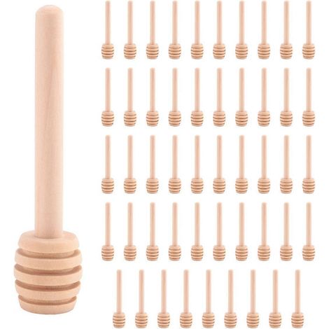 50 Pack of Mini 3 Inch Wood Honey Sticks,Server for Dispenser-- (1/5)