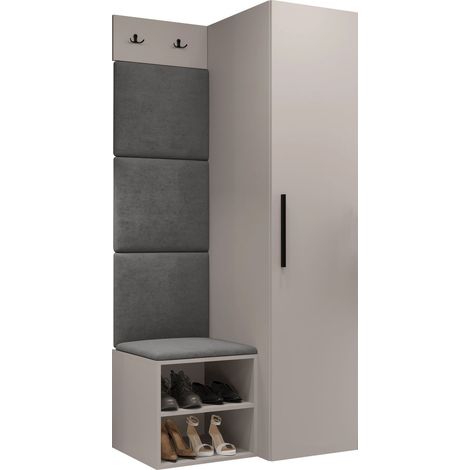 Conjunto para recibidor Nitos III, Manila 16, 191x82x50cm, Aglomerado laminado, Tapiz, Colocada, Montada en la pared