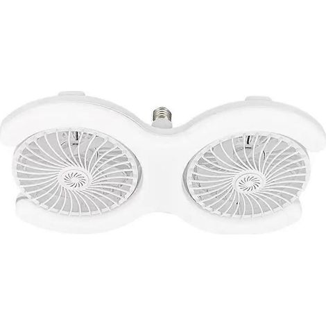 Ventilateur de plafond double tête E27 avec télécommande, idéal pour les chambres et les salons. (1/5)