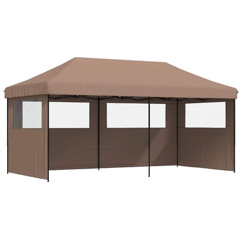 Party Tent Folding Brown 292 x 580 x 315 cm Oxford Fabric vidaXL