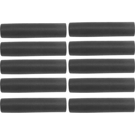 Packung mit 10 schwarzen Schutzgriffen für Fitnessgeräte: Hüllen für Rohre und Stützstangen. (1/4)