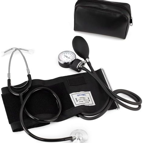 Manueller Blutdruckmesser mit Stethoskop, aneroidem Sphygmomanometer, medizinisches Zubehör mit Tragetasche für Krankenschwestern, Ärzte und Senioren (1/5)